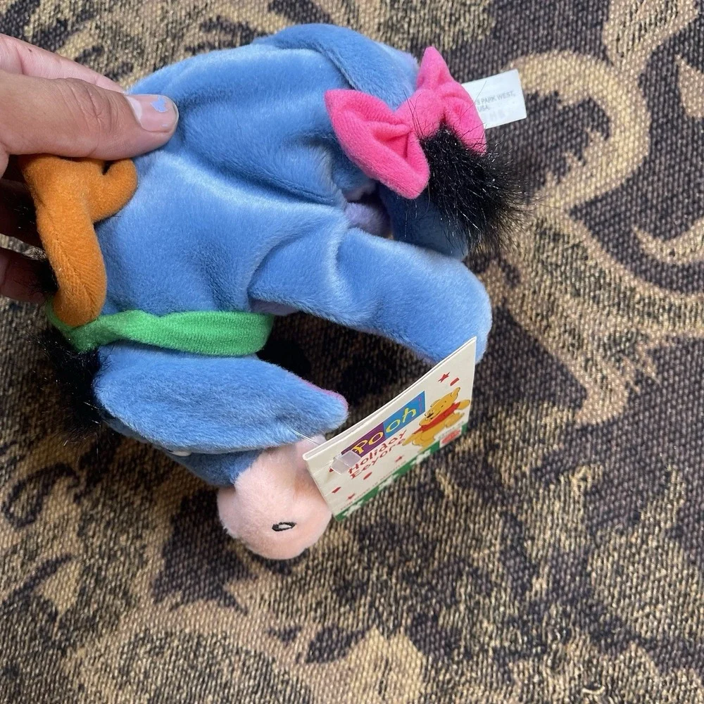 Vtg Eeyore Reindeer Mini Bean Bag 7